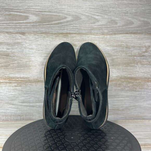 Clarks Women's Sharon Black Suede Zip Up Ankle Boots Size 7 - Picture 6 of 10